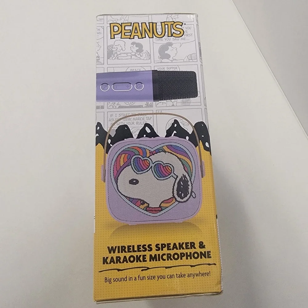 Peanuts 2024 Snoopy Groovy Wireless Speaker & Karaoke Microphone Set NIB Fun Siz